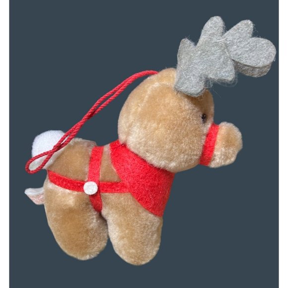 McDonalds Coca Cola Plush Reindeer Christmas Tree Ornament Vintage 1985 - Picture 4 of 10